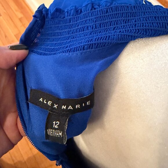 Alex Marie Rosalia Split Sleeve - Royal Blue -Wedding/Date Night/Formal -Size 12 - Picture 7 of 8